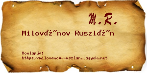 Milovánov Ruszlán névjegykártya
